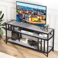 thumbnail image 5 of 58" TV Stand for TV up to 65 Inches, Wooden TV Console Table with Open Storage Shelves, Modern Entertainment Center with Metal Frame for Living Room, Bedroom, Gray, 5 of 5