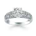 thumbnail image 1 of 14k White Gold Tapered Pave Diamond Wide Band Engagement Ring Size 9, 1 of 3