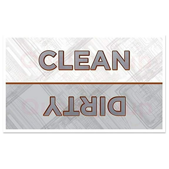 Dishwasher Magnet Clean Dirty Sign - 2 x 3.5 Inch Black & White Refrigerator Magnets (Rounded Corners) -  Funny Housewarming Gifts by Flexible Magnets