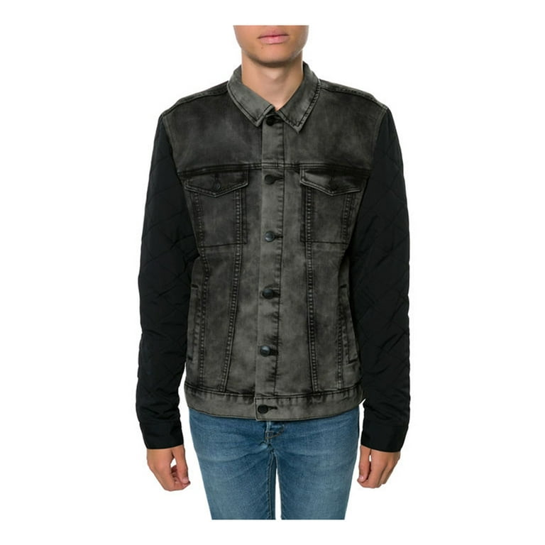 Ezekiel Mens The Blackhawk Jacket Denim Vest, Black, Medium