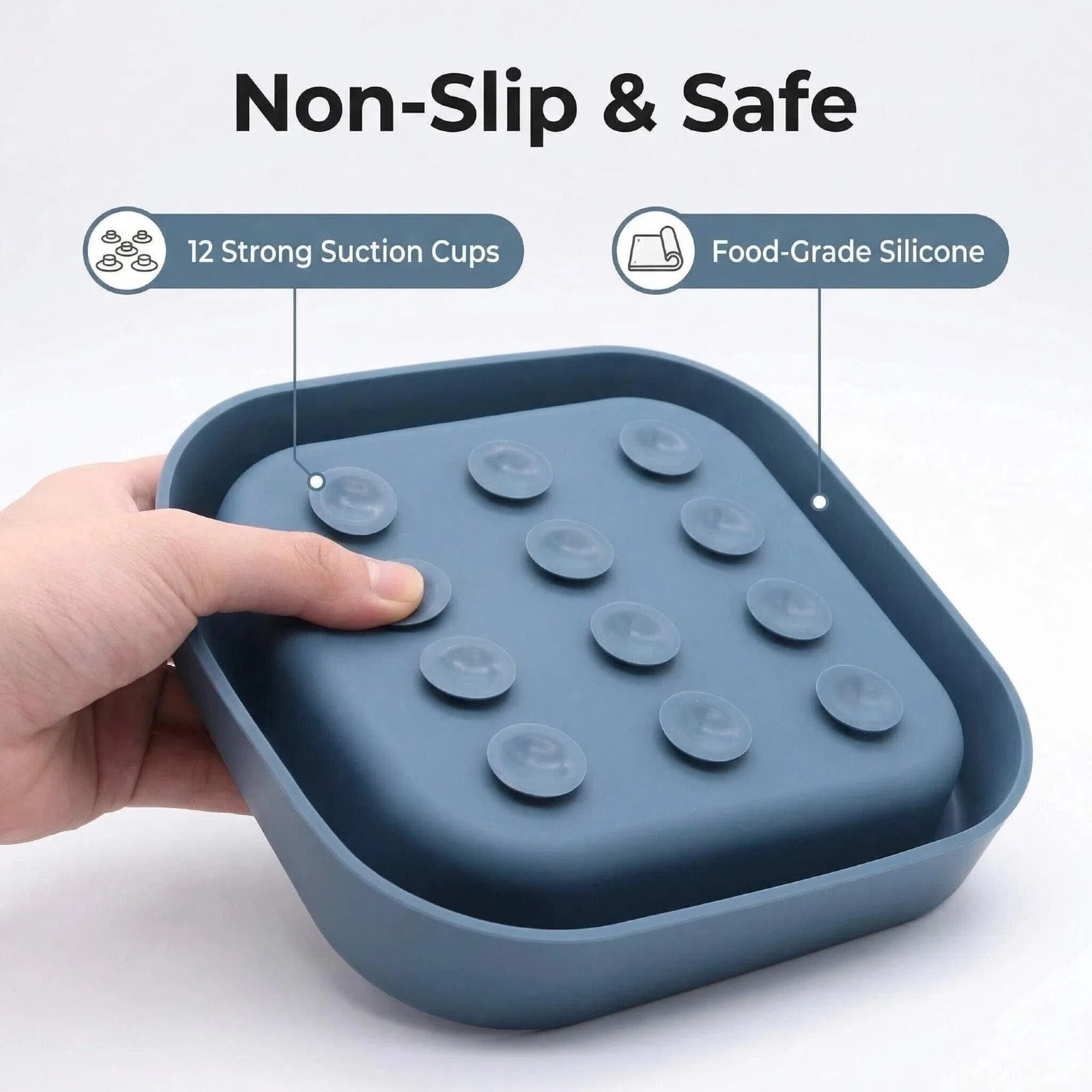 Slow Feeder Dog Bowls, Interactive Silicone Dog Feeding Bowls for Dogs & Cats, Slow Feeder Non-Slip with Suction Cups