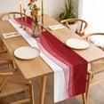 thumbnail image 3 of Red Ombre Waves Table Runner 70 Inches Long Farmhouse Dress Scarves, Abstract Art Gradient Modern Dining Tablerunner for Coffee Table/Kitchen Island/Party Décor, 13" x 70", 3 of 8