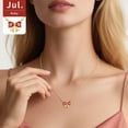 thumbnail image 2 of FindChic 14K Gold Plated Necklace for Women, Love Heart Cubic Zirconia Pendant July Birthstone Bow Necklaces Birthday Mothers Day Jewelry Gifts Her Wife Lady Adults Ideas, 2 of 9