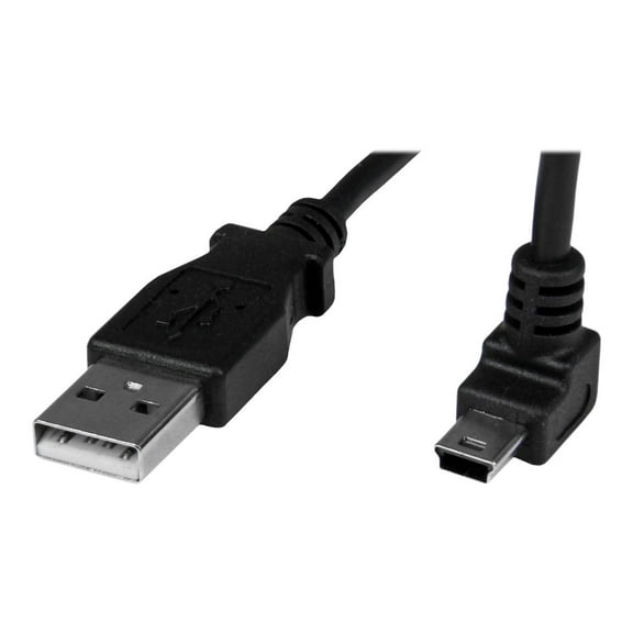 StarTech USBAMB1MU 1m Mini USB Cable Cord - A to Up Angle Mini B - Black