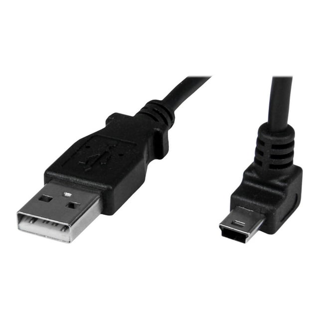 StarTech.com 1m Mini USB Cable Cord - A to Up Angle Mini B - Up Angled Mini USB Cable - 1x USB A (m), 1x USB Mini B (m) - Black (USBAMB1MU) - Câble USB - USB (m) vers Type mini-USB B (m) - 3,3 Pi - Connecteur 90 - Noir