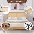 thumbnail image 3 of Ourlova Queen Rattan Bed Frame With Natural Headboard-LED Lights-Underbed Storage-No Box Spring Needed-Noise Free-Easy Assembly, 3 of 7