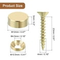 thumbnail image 2 of Uxcell 16Pcs Brass Decorative Screws with Caps, 12 mm Mirror Screws Cover Self-Tapping Screws for Furniture, 2 of 5