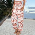 thumbnail image 2 of YUANGUANST Women's Wide Leg Pants Women's Casual And Fashionable Beach Elastic Waist Wide Leg Pants With Colorful Floral Print Pockets Business Work Casual Pants, 2 of 4