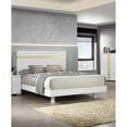 thumbnail image 3 of Miekor Furniture Modern White 3pc Bedroom Set Full Size Bed w LED 2x Nightstands Mattress Ready Furniture Acrylic Trim 89007, 3 of 12