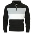 thumbnail image 2 of pstuiky hombres de manga larga, Camisa informal para hombre con media cremallera, color block, cuello alto y mangas largas Tops casuales para hombres l, 2 of 9