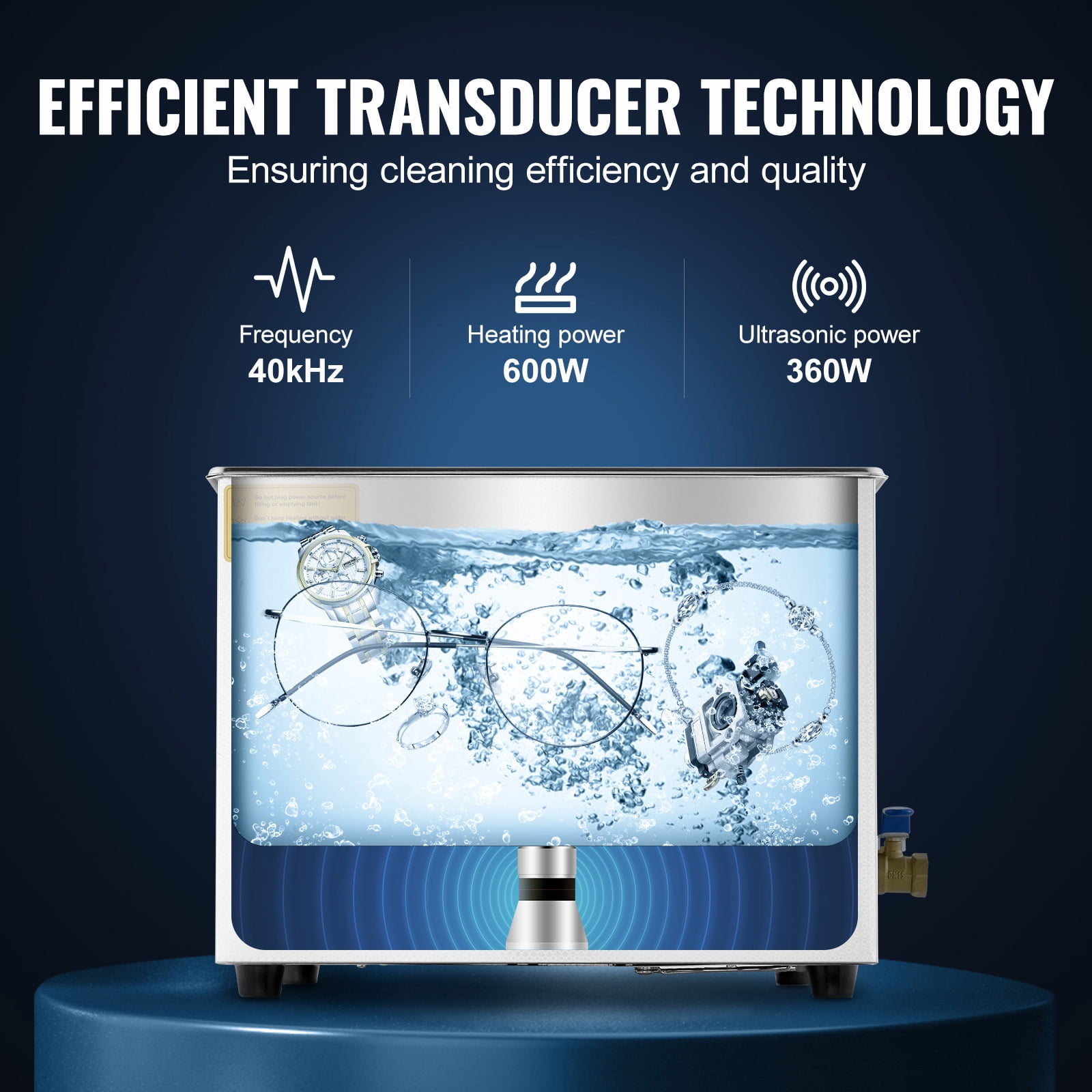 BENTISM 15L Digital Ultrasonic Cleaning Machine Heater Timer 600W 40KHz Powerful Jewelry Eyeglasses Cleaning Machine