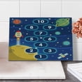 thumbnail image 2 of Cartoon Activity Cutting Board, Activity Hopscotch Game in Space Science Fiction Themed, Decorative Tempered Glass Cutting and Serving Board, Small Size, Multicolor, by Ambesonne, 2 of 5
