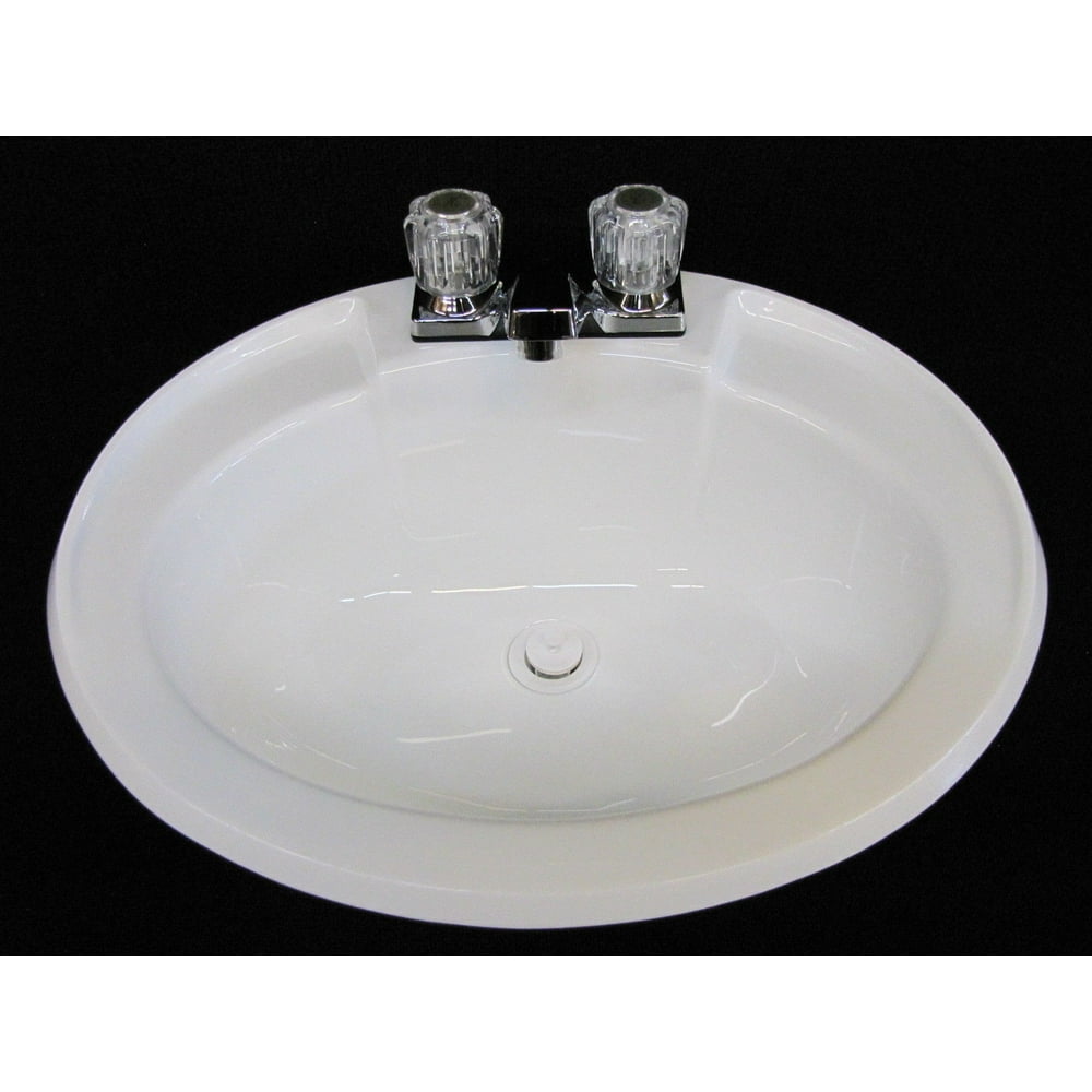 Mobile Home RV Parts. Bathroom Lav Sink w/ Faucet, Drain & Hardware