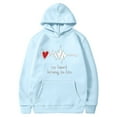 thumbnail image 2 of Jacenvly Valentine'S Day Couples Hoodies Long Sleeve Shirts Heart Pattern Hooded Cozy Leisure Valentine'S Day Printed Hooded Plush Hoodie Top Hooded Hoodie Light Blue, 2 of 5