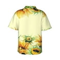thumbnail image 3 of Fotbe Sunflowers On A Yellow Background Hawaiian Shirt For Men Unisex Summer Beach Casual Short Sleeve Cotton Linen Button Down Shirts-Large, 3 of 9