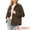 Brown, variant on Women's Peter Pan Collar Button Down Coat XS Brown