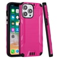 thumbnail image 3 of For Apple iPhone 15 Pro Max Strong Tough Metallic Brush Texture Design Hybrid Dual Layers PC + TPU Rubberized Silicone Cover ,Xpm Phone Case [ Hot Pink ], 3 of 7