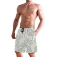 thumbnail image 6 of Ckdifva Topographic Map Blue Lines Men's Board Shorts Swim Trunks Drawstring Summer Beach Golf Shorts Quick Dry with Pockets, 6 of 8