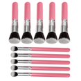 thumbnail image 4 of Juego de brochas de base en polvo para rostro y contorno de ojos, maquillaje rosa, profesional, 10 Uds., 4 of 5