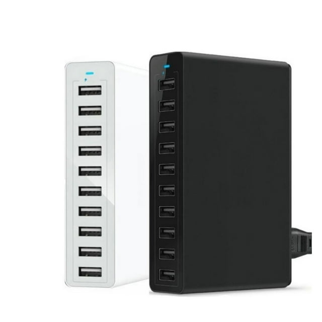 60W 10Port USB Charger Charging Station Dock Multi USB Charger Desktop Mobile Phone Charge ,Universal Compatibility