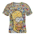thumbnail image 4 of Simpsons Kid Shirts Unisex Casual Tops 3D Print Graphic Tees Short Sleeve T Shirts for Boys Girls 120CM, 4 of 8