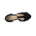 thumbnail image 4 of BLISSFUL STEP Women's Shoes Mary Janes Platform Pumps T-Strap Block Heel Round Toe Bow Decor Casual Shoes Black 9, 4 of 7