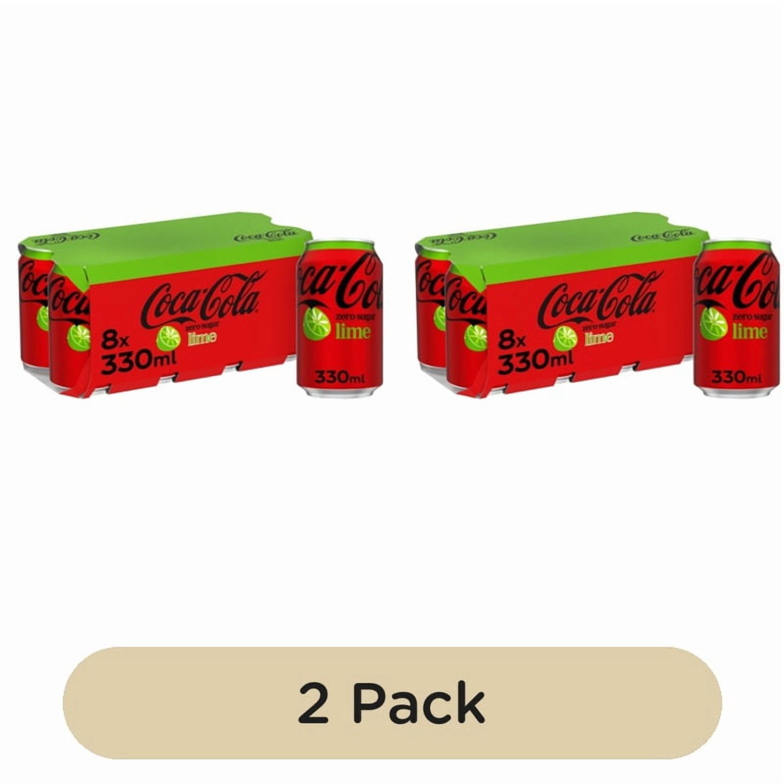 Coca-Cola Zero Sugar Lime 8 x 330ml, British Import (Pack of 2)