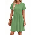 thumbnail image 2 of MOSHU Dresses for Women Crewneck Short Sleeves Women Dresses Casual A-Line Midi Dress with Pockets, 2 of 8