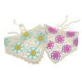 thumbnail image 3 of Unique Bargains 2 Pcs Triangle Bandana Blossom Knitted Turban Crochet Hair Scarf for Women Beige, 3 of 5
