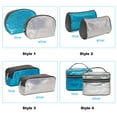 thumbnail image 3 of Blue Holographic Fish Scale Cosmetic Pouch - Style 1 Large Capacity Polyester Makeup Organizer with Zipper Closure, Portable Travel Toiletry Storage Bag for Home & Trip, Exquisite Pattern & Durable, 3 of 7