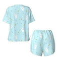 thumbnail image 5 of Naloa Cute Bunny Women's Short-Sleeved Pajama Set, Loungewear, Summer pajamas, Breathable Cozy - XX-Large, 5 of 9