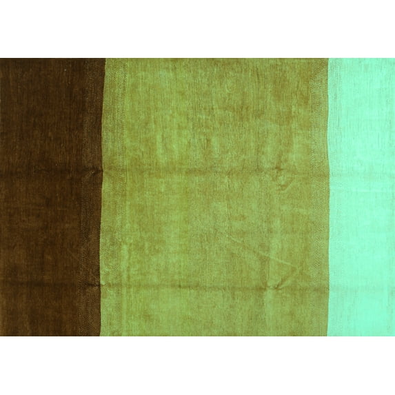 Ahgly Company Machine Washable Indoor Rectangle Abstract Turquoise Blue Contemporary Area Rugs, 5' x 7'