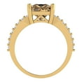 thumbnail image 4 of 2.48ct Princess Cut Brown Champagne Crystal 18k Yellow Gold Engraving Statement Bridal Wedding Designer Ring Size 7.5, 4 of 5