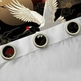 thumbnail image 5 of Feelyou Kawaii Cran Animal Black Out Curtains for Teen, Tokyo Plant Botanical Curtains Pack of 2 (42x63 Each), Black Red Japanese Style Bedroom Curtains, Black Out Curtains Decor, 5 of 7