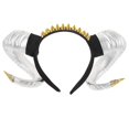 thumbnail image 3 of Punk Style Horn Hairband Cosplay Headband Silver 18.00X15.00X10.50CM Plastic Cosplay Party Accessory Gift 1Pcs, 3 of 5