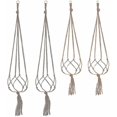 thumbnail image 1 of 4pcs Hanging Rope Macrame Plant Pot H Hanging Plant H En Rat-2pcs 105 Cm And 2pcs 90 Cm, 1 of 3