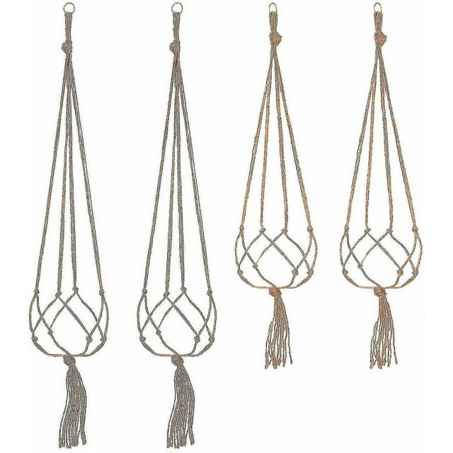4pcs Hanging Rope Macrame Plant Pot H Hanging Plant H En Rat-2pcs 105 Cm And 2pcs 90 Cm
