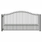 ALEKO Steel Single Swing 12 x 6 feet Black Driveway Gate Munich Style