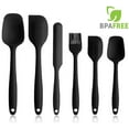 thumbnail image 2 of Cribun Silicone Spatulas, 6 PCS Set Kitchen Spatula Utensils, Heat Resistant Non Stick Silicone Kitchen Utensils, Kitchen Brushes (black), 2 of 8