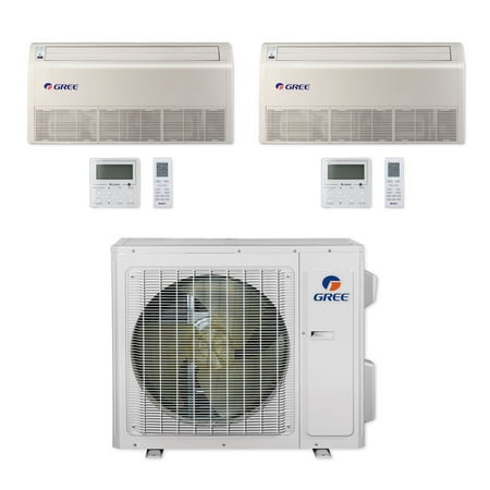 F3 Dual Unit - Gree MULTI24CFLR202 - 24,000 BTU Multi21+ Dual-Zone Floor/Ceiling Mini Split Air Conditioner Heat Pump 208-230V (9-18)