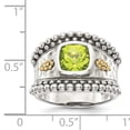thumbnail image 4 of Shey Couture Sterling Silver with 14K Accent Antiqued Cushion Bezel Peridot Ring QTC870, 4 of 5