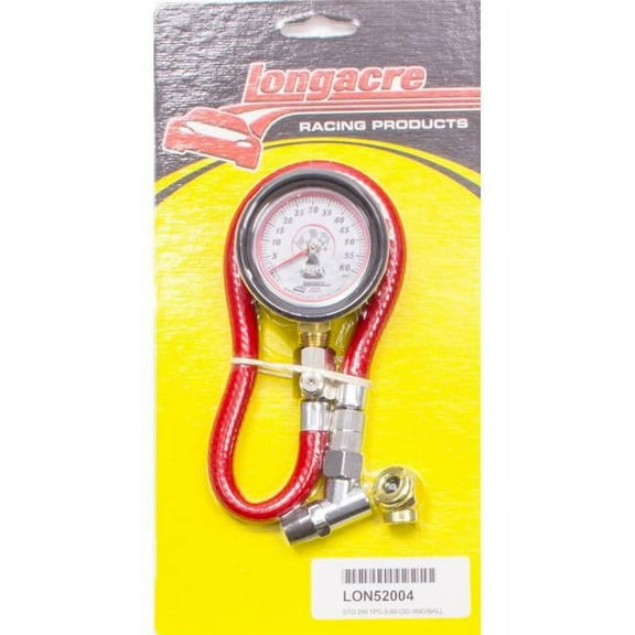 Longacre 52-52004 Standard 2 in. Glow-In-The-Dark Tire Pressure Gauge 0-60 PSI by 1 lbs