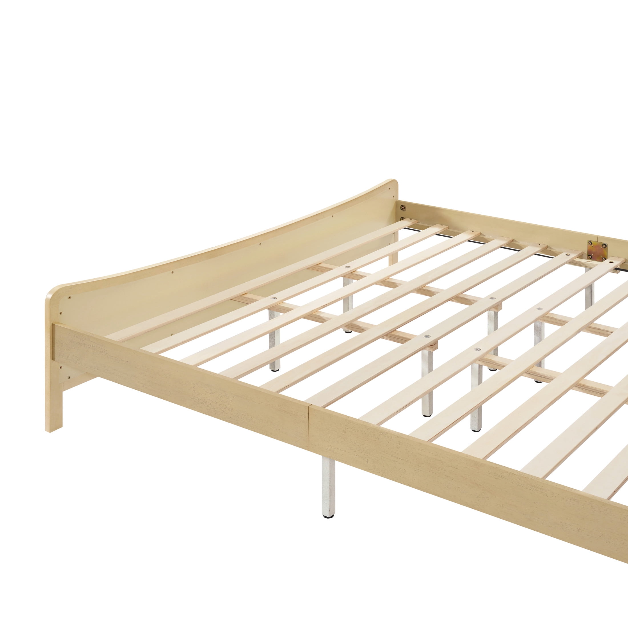 Christopher Knight Home Rattan King Bed Frame with Adjustable Headboard, Solid Wood Frame, Antique White