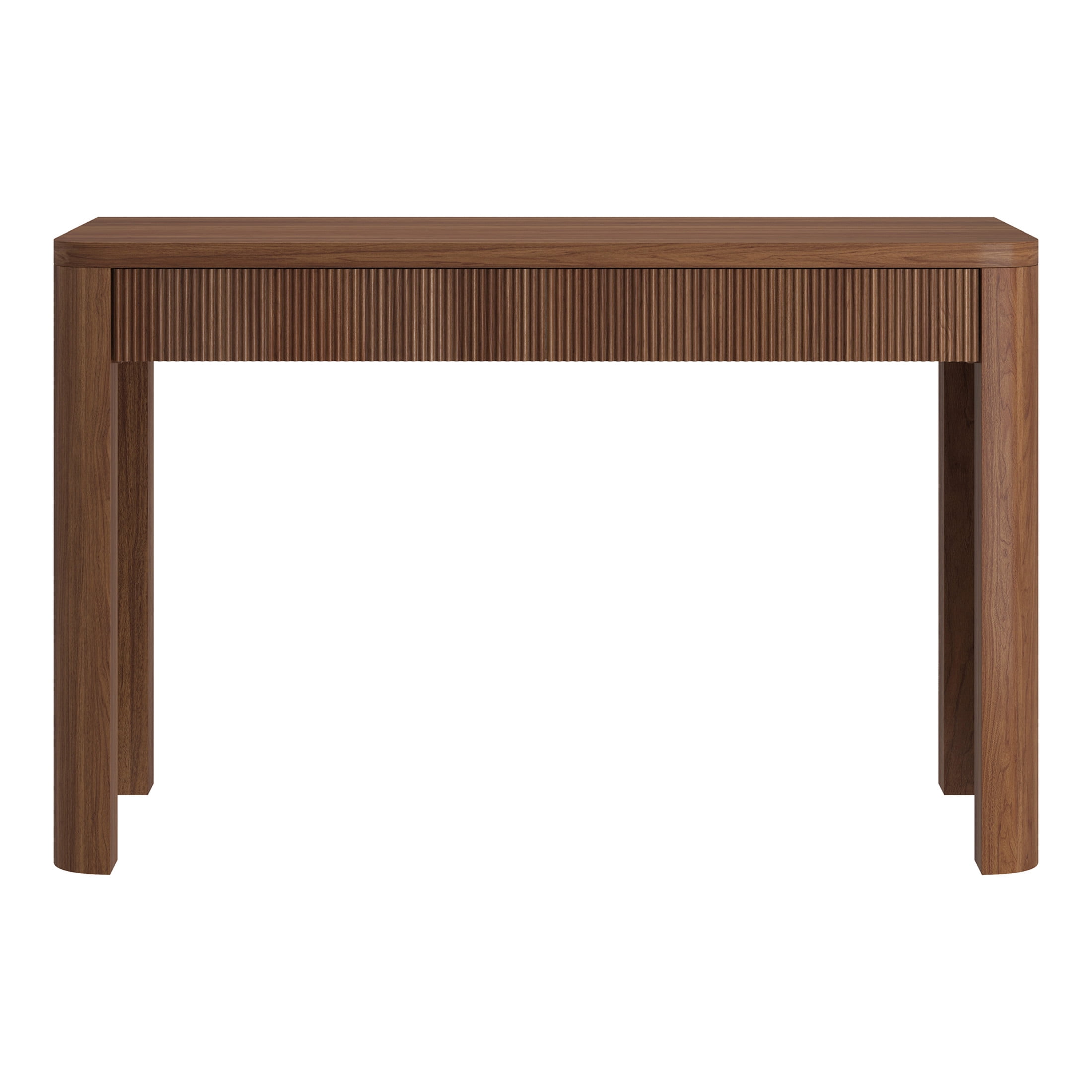 Evelyn&Zoe Modern/Contemporary 47.5" Wide Satin Walnut Home Office