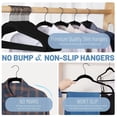 thumbnail image 3 of Colgador de fieltro antideslizante Velvet Hangers HOUSE DAY, color negro, paquete de 60, 3 of 8