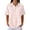 35# Pink, variant on Plaid Polo Shirts for Women Waffle Button Collared Summer Short Sleeve Tops Lightweight Work Golf Shirt Womens Blouses Multicolor 3XL