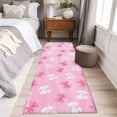 thumbnail image 4 of Pink White Bow 2'x6' Runner Rugs for Hallway Kitchen Bedside Non Slip Washable, Modern Art Watercolor Bowknot Entryway Rug Runners with Rubber Backing, Long Carpet Runner for Laundry Room, 4 of 8