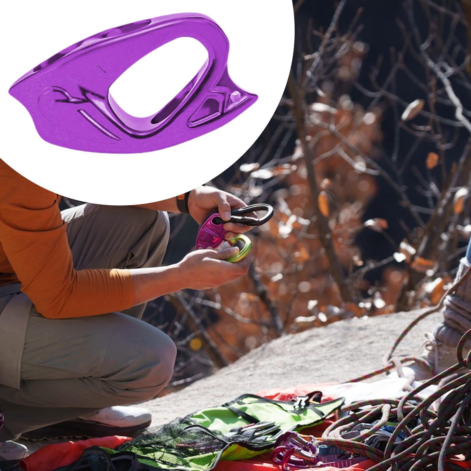 simhoa Rope Ascender Clamp Adjustable Self Locking Grip Lightweight Aluminum Rope Clamp Riser Clip for Rock Climbing Rappelling Arborist Gear Suitable for Outdoor Protection Training Purple