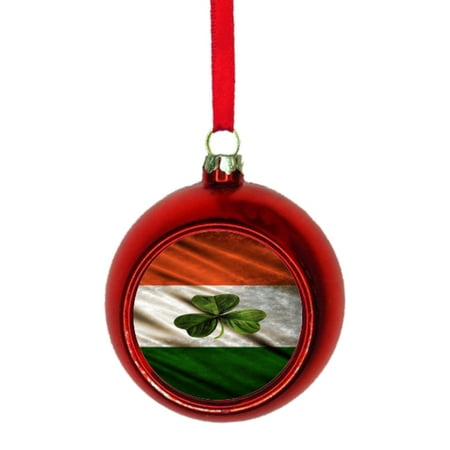 Flag Ireland - Irish Shamrock Bauble Christmas Ornaments Red Bauble Tree Xmas Balls - Walmart.com