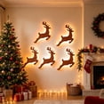 thumbnail image 3 of 3D Light-Up Wooden Reindeer Christmas Decor 5PC, Warm Backlit Peel & Stick Entryway Glow, Handmade Real Wood LED Reindeer Christmas Wall Decor, for Living Room, Bedroom, Fireplace, 3 of 5